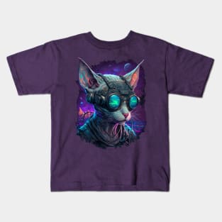 Psychedelic Sphynx Cat 3 Kids T-Shirt